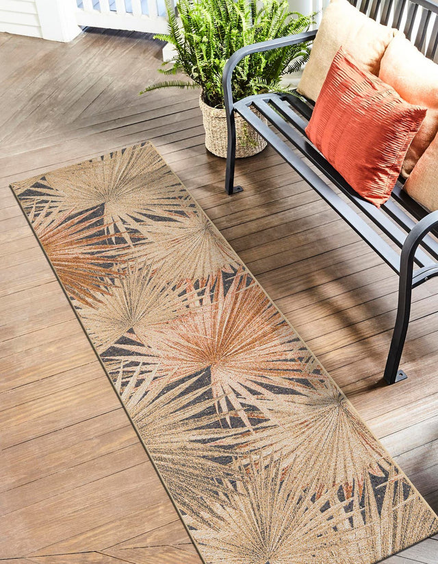 Multicolor 2' x 5' 1 Outdoor Botanical Runner Area Rug Weather Resistant for Patio, Deck, Terrace, Balcony, Porch Polypropylene Garden Floral Tropical Carpet for Sale at Rug Engine