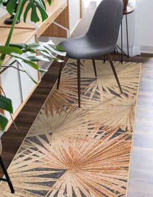 Multicolor 2' x 6' 1 Outdoor Botanical Runner Area Rug Weather Resistant for Patio, Deck, Terrace, Balcony, Porch Polypropylene Garden Floral Tropical Carpet for Sale at Rug Engine