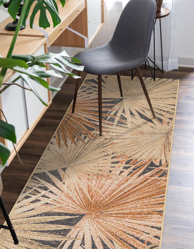 Multicolor 2' x 6' 1 Outdoor Botanical Runner Area Rug Weather Resistant for Patio, Deck, Terrace, Balcony, Porch Polypropylene Garden Floral Tropical Carpet for Sale at Rug Engine