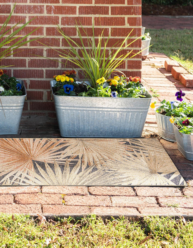 Multicolor 2' x 8' Outdoor Botanical Runner Rug
