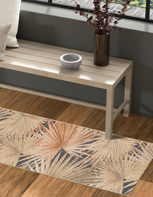Multicolor 2' x 8' Outdoor Botanical Runner Rug