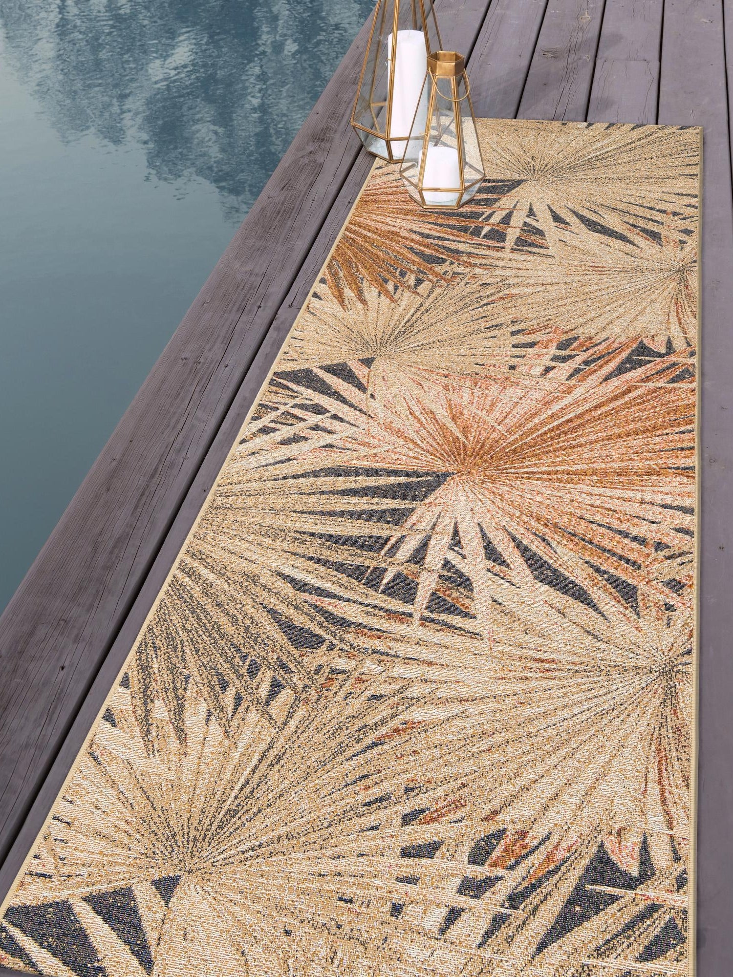 Multicolor 2' x 5' 1 Outdoor Botanical Runner Area Rug Weather Resistant for Patio, Deck, Terrace, Balcony, Porch Polypropylene Garden Floral Tropical Carpet for Sale at Rug Engine