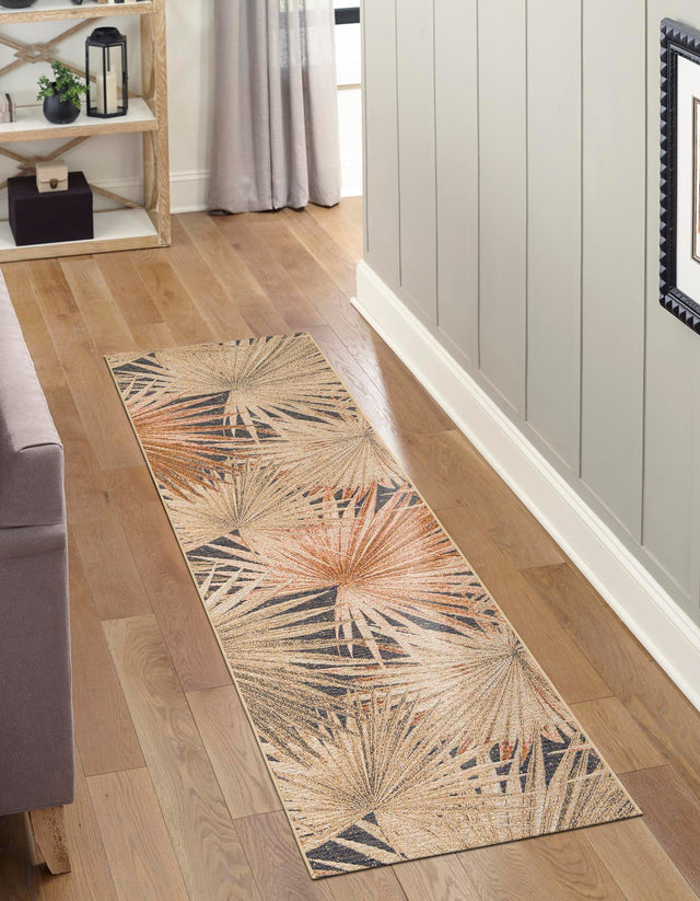 Multicolor 2' x 8' Outdoor Botanical Runner Rug