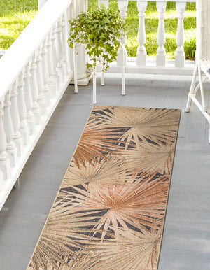 Multicolor 2' x 6' 1 Outdoor Botanical Runner Area Rug Weather Resistant for Patio, Deck, Terrace, Balcony, Porch Polypropylene Garden Floral Tropical Carpet for Sale at Rug Engine