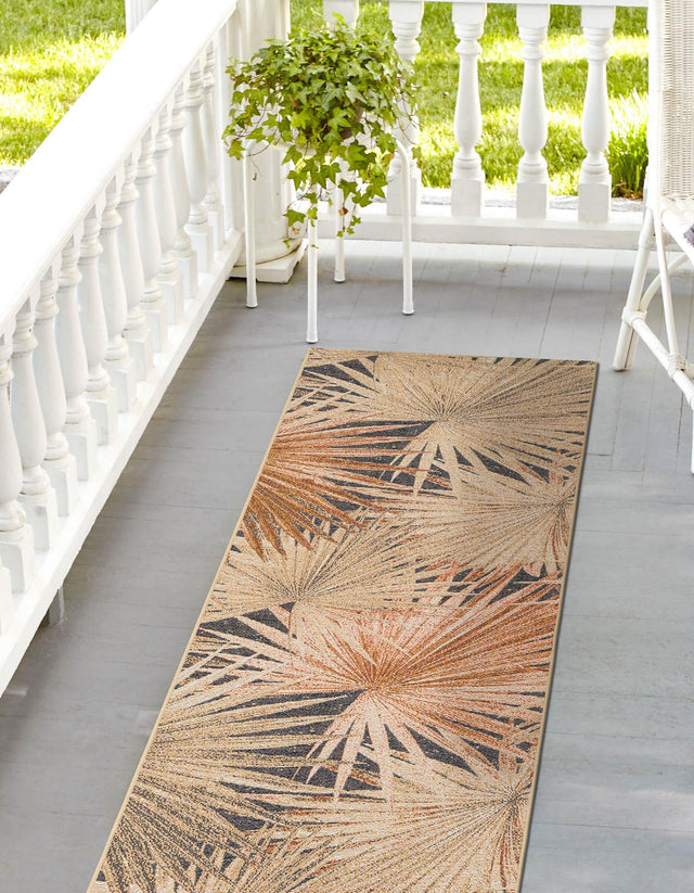 Multicolor 2' x 6' 1 Outdoor Botanical Runner Area Rug Weather Resistant for Patio, Deck, Terrace, Balcony, Porch Polypropylene Garden Floral Tropical Carpet for Sale at Rug Engine