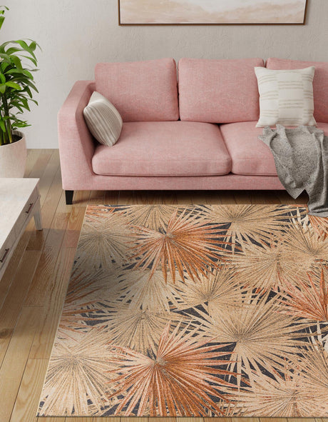 Multicolor 8' x 8' Outdoor Botanical Square Rug