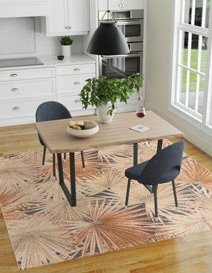 Multicolor 10' x 10' Outdoor Botanical Square Area Rug Weather Resistant for Patio, Deck, Terrace, Balcony, Porch Polypropylene Garden Floral Tropical Carpet for Sale at Rug Engine