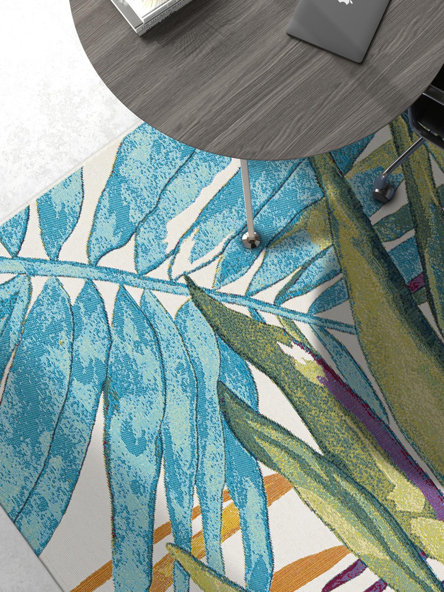 Multicolor 9' x 12' Outdoor Botanical Rectangle Area Rug Weather Resistant for Patio, Deck, Terrace, Balcony, Porch Polypropylene Garden Floral Tropical Carpet for Sale at Rug Engine