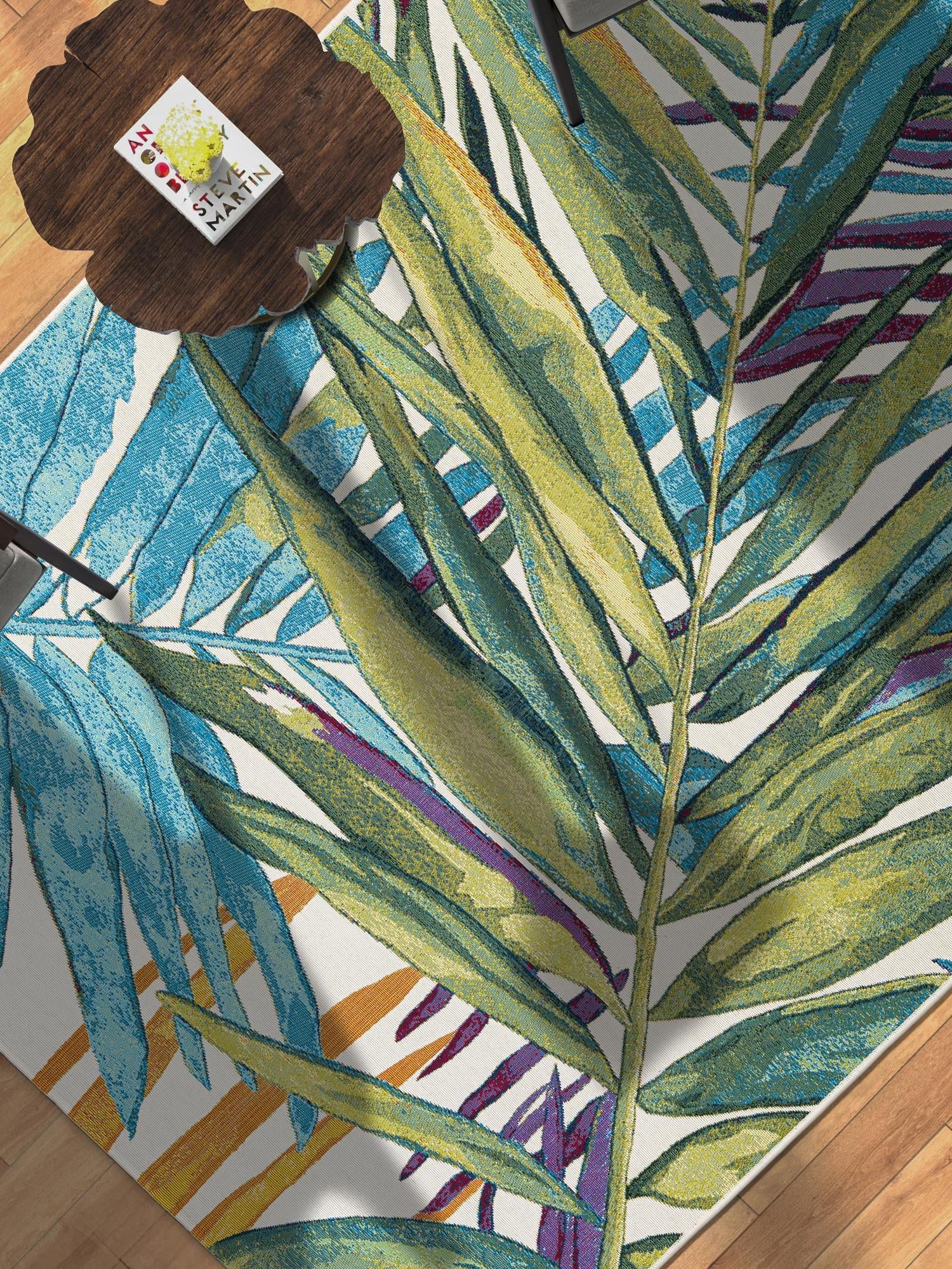 Multicolor 2' x 3' 1 Outdoor Botanical Rectangle Area Rug Weather Resistant for Patio, Deck, Terrace, Balcony, Porch Polypropylene Garden Floral Tropical Carpet for Sale at Rug Engine