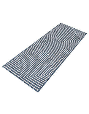 Blue 2' x 5' 3 Outdoor Modern Runner Area Rug Weather Resistant for Patio, Deck, Terrace, Balcony, Porch 100% Polypropylene Modern Outside Carpet for Sale at Rug Engine