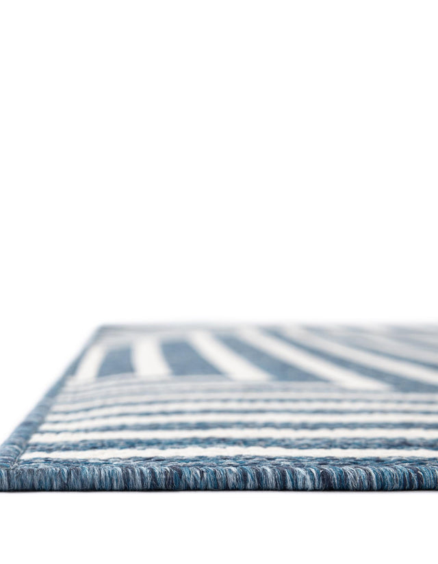 Blue 5' 3 x 7' 1 Outdoor Modern Rectangle Area Rug Weather Resistant for Patio, Deck, Terrace, Balcony, Porch 100% Polypropylene Modern Outside Carpet for Sale at Rug Engine
