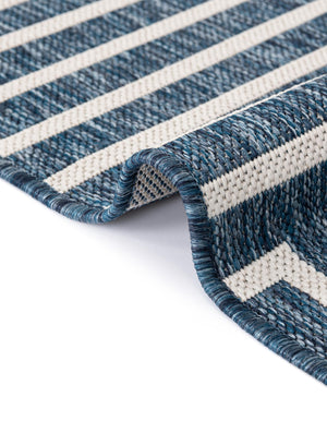 Blue 5' 3 x 8' Outdoor Modern Rectangle Area Rug Weather Resistant for Patio, Deck, Terrace, Balcony, Porch 100% Polypropylene Modern Outside Carpet for Sale at Rug Engine