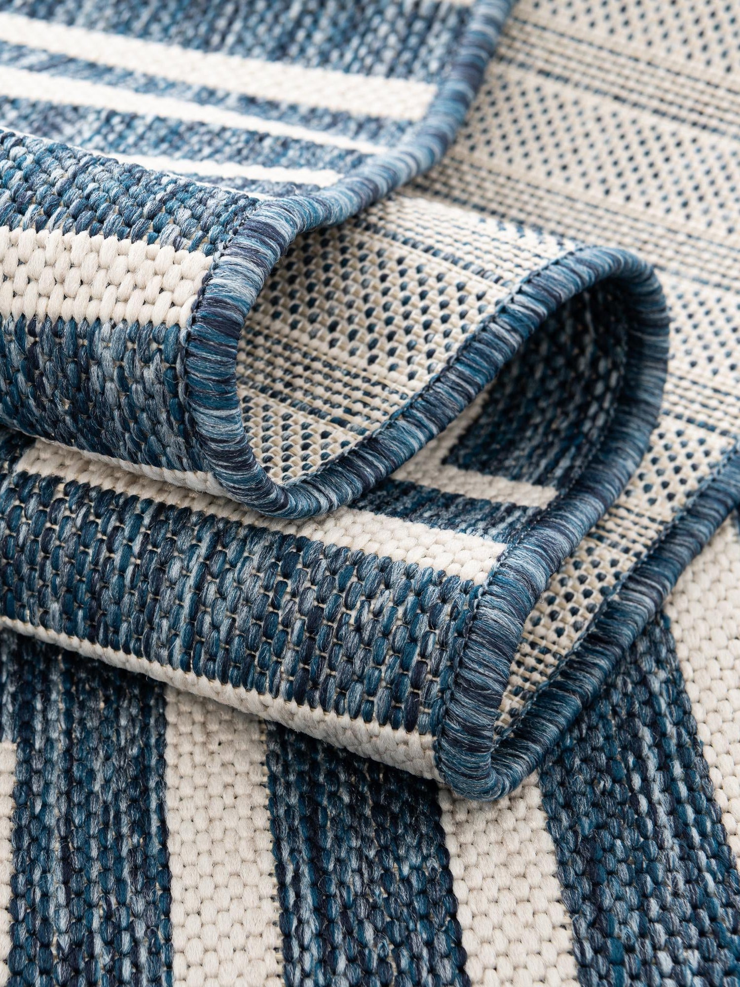 Blue 5' 3 x 7' 1 Outdoor Modern Rectangle Area Rug Weather Resistant for Patio, Deck, Terrace, Balcony, Porch 100% Polypropylene Modern Outside Carpet for Sale at Rug Engine