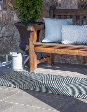Blue 2' x 5' 3 Outdoor Modern Runner Area Rug Weather Resistant for Patio, Deck, Terrace, Balcony, Porch 100% Polypropylene Modern Outside Carpet for Sale at Rug Engine