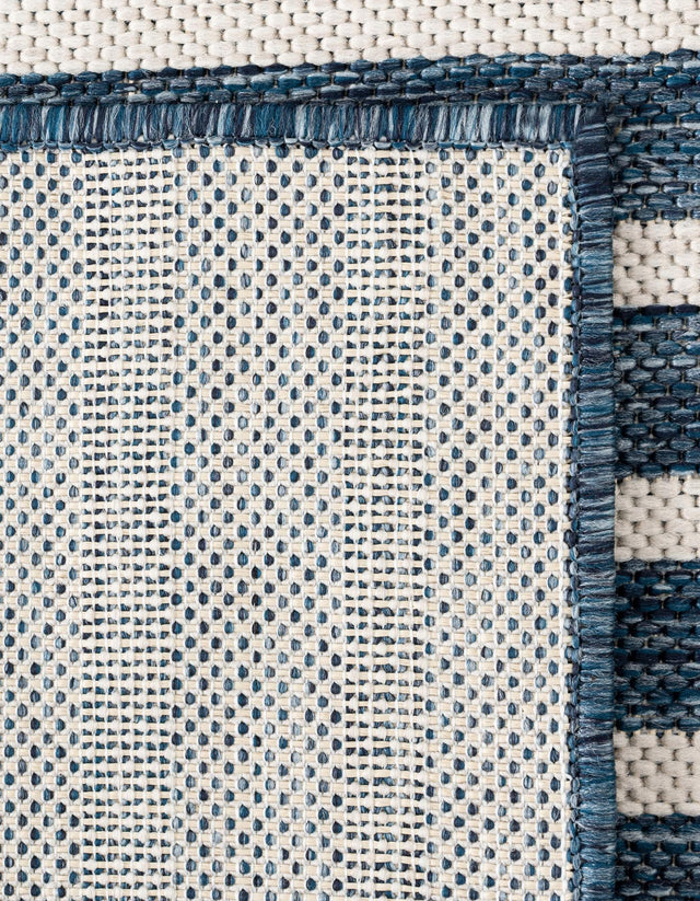 Blue 2' x 5' 3 Outdoor Modern Runner Area Rug Weather Resistant for Patio, Deck, Terrace, Balcony, Porch 100% Polypropylene Modern Outside Carpet for Sale at Rug Engine