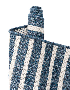 Blue 2' x 5' 3 Outdoor Modern Runner Area Rug Weather Resistant for Patio, Deck, Terrace, Balcony, Porch 100% Polypropylene Modern Outside Carpet for Sale at Rug Engine