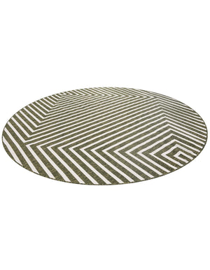 Green 10' x 10' Outdoor Modern Round Area Rug Weather Resistant for Patio, Deck, Terrace, Balcony, Porch 100% Polypropylene Modern Outside Carpet for Sale at Rug Engine