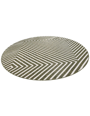 Green 10' x 10' Outdoor Modern Round Area Rug Weather Resistant for Patio, Deck, Terrace, Balcony, Porch 100% Polypropylene Modern Outside Carpet for Sale at Rug Engine