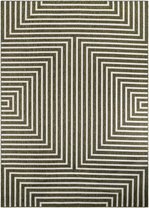 Green 10' x 14' 1 Outdoor Modern Rectangle Area Rug Weather Resistant for Patio, Deck, Terrace, Balcony, Porch 100% Polypropylene Modern Outside Carpet for Sale at Rug Engine