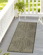 Green 2' x 5' 3 Outdoor Modern Runner Area Rug Weather Resistant for Patio, Deck, Terrace, Balcony, Porch 100% Polypropylene Modern Outside Carpet for Sale at Rug Engine