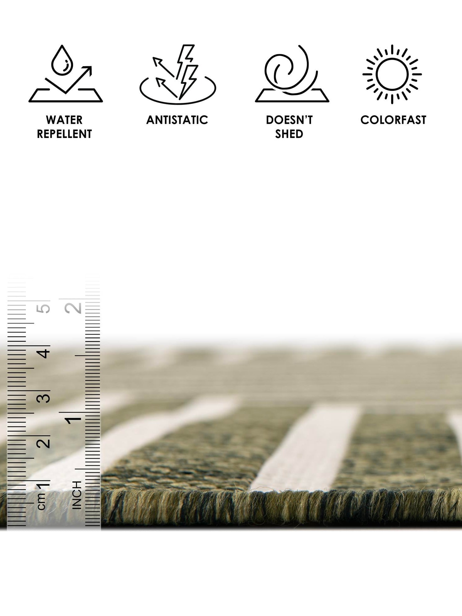 Green 2' x 8' Outdoor Modern Runner Area Rug Weather Resistant for Patio, Deck, Terrace, Balcony, Porch 100% Polypropylene Modern Outside Carpet for Sale at Rug Engine