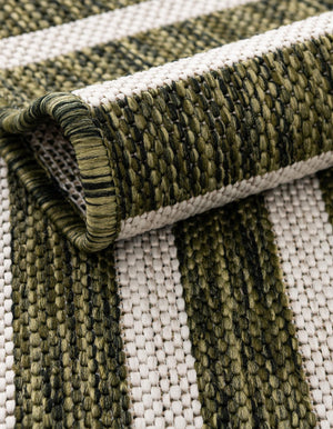 Green 2' x 6' 1 Outdoor Modern Runner Area Rug Weather Resistant for Patio, Deck, Terrace, Balcony, Porch 100% Polypropylene Modern Outside Carpet for Sale at Rug Engine