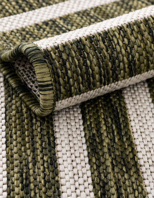 Green 2' x 8' Outdoor Modern Runner Area Rug Weather Resistant for Patio, Deck, Terrace, Balcony, Porch 100% Polypropylene Modern Outside Carpet for Sale at Rug Engine