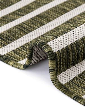 Green 2' x 6' 1 Outdoor Modern Runner Area Rug Weather Resistant for Patio, Deck, Terrace, Balcony, Porch 100% Polypropylene Modern Outside Carpet for Sale at Rug Engine