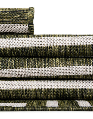 Green 2' x 6' 1 Outdoor Modern Runner Area Rug Weather Resistant for Patio, Deck, Terrace, Balcony, Porch 100% Polypropylene Modern Outside Carpet for Sale at Rug Engine