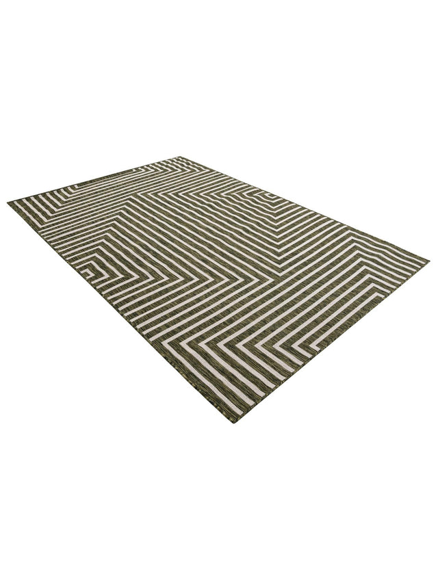 Green 5' 3 x 8' Outdoor Modern Rectangle Area Rug Weather Resistant for Patio, Deck, Terrace, Balcony, Porch 100% Polypropylene Modern Outside Carpet for Sale at Rug Engine
