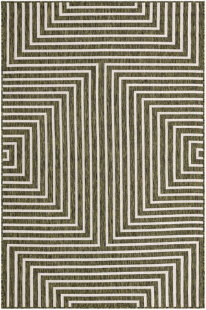 Green 5' 3 x 8' Outdoor Modern Rectangle Area Rug Weather Resistant for Patio, Deck, Terrace, Balcony, Porch 100% Polypropylene Modern Outside Carpet for Sale at Rug Engine