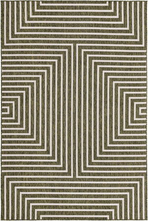 Green 6' 1 x 9' Outdoor Modern Rectangle Area Rug Weather Resistant for Patio, Deck, Terrace, Balcony, Porch 100% Polypropylene Modern Outside Carpet for Sale at Rug Engine