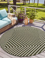 Green 12' x 12' Outdoor Modern Round Area Rug Weather Resistant for Patio, Deck, Terrace, Balcony, Porch 100% Polypropylene Modern Outside Carpet for Sale at Rug Engine