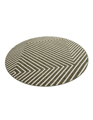 Green 7' 10 x 7' 10 Outdoor Modern Round Area Rug Weather Resistant for Patio, Deck, Terrace, Balcony, Porch 100% Polypropylene Modern Outside Carpet for Sale at Rug Engine