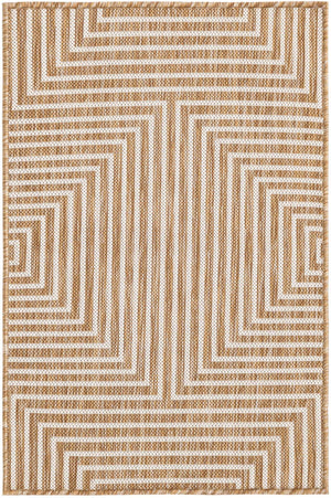 Taupe 2' x 3' 1 Outdoor Modern Rectangle Area Rug Weather Resistant for Patio, Deck, Terrace, Balcony, Porch 100% Polypropylene Modern Outside Carpet for Sale at Rug Engine