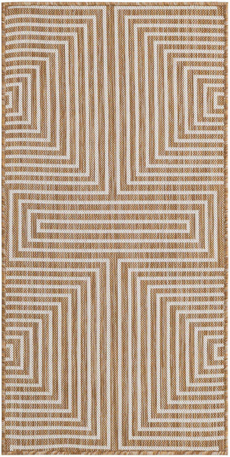 Taupe 2' x 4' 1 Outdoor Modern Runner Rug
