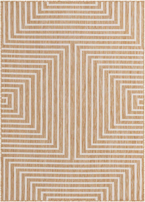 Taupe 5' 3 x 7' 1 Outdoor Modern Rectangle Area Rug Weather Resistant for Patio, Deck, Terrace, Balcony, Porch 100% Polypropylene Modern Outside Carpet for Sale at Rug Engine