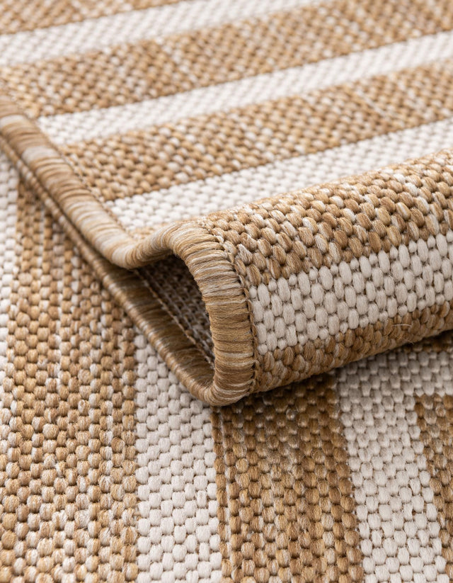 Taupe 9' x 12' Outdoor Modern Rectangle Area Rug Weather Resistant for Patio, Deck, Terrace, Balcony, Porch 100% Polypropylene Modern Outside Carpet for Sale at Rug Engine