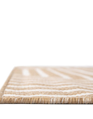 Taupe 9' x 12' Outdoor Modern Rectangle Area Rug Weather Resistant for Patio, Deck, Terrace, Balcony, Porch 100% Polypropylene Modern Outside Carpet for Sale at Rug Engine