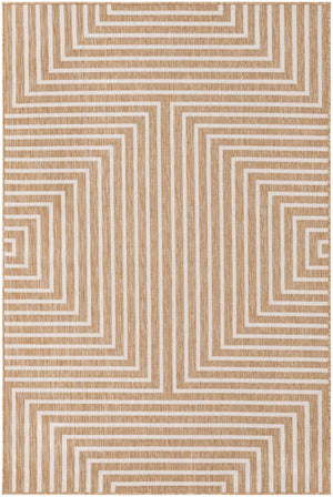 Taupe 5' 3 x 8' Outdoor Modern Rectangle Area Rug Weather Resistant for Patio, Deck, Terrace, Balcony, Porch 100% Polypropylene Modern Outside Carpet for Sale at Rug Engine