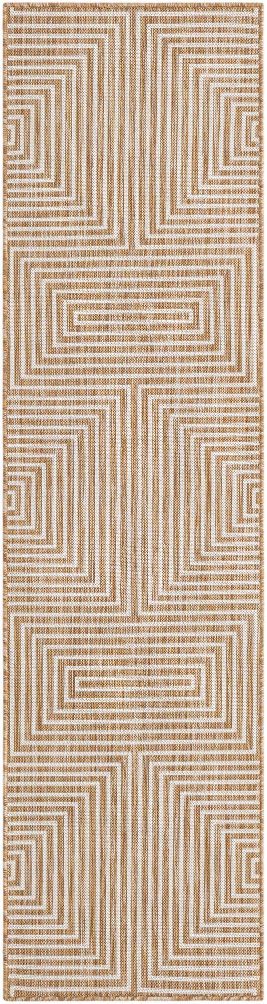 Taupe 2' x 8' Outdoor Modern Runner Area Rug Weather Resistant for Patio, Deck, Terrace, Balcony, Porch 100% Polypropylene Modern Outside Carpet for Sale at Rug Engine