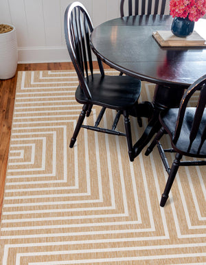 Taupe 10' x 10' Outdoor Modern Square Area Rug Weather Resistant for Patio, Deck, Terrace, Balcony, Porch 100% Polypropylene Modern Outside Carpet for Sale at Rug Engine
