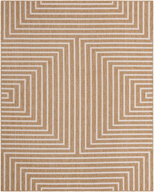 Taupe 7' 10 x 10' Outdoor Modern Rectangle Area Rug Weather Resistant for Patio, Deck, Terrace, Balcony, Porch 100% Polypropylene Modern Outside Carpet for Sale at Rug Engine