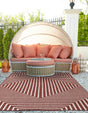 Rust Red 5' 3 x 8' Outdoor Modern Rectangle Area Rug Weather Resistant for Patio, Deck, Terrace, Balcony, Porch 100% Polypropylene Modern Outside Carpet for Sale at Rug Engine