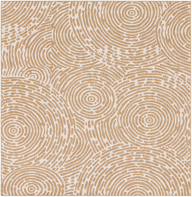 Taupe 10' x 10' Outdoor Modern Square Area Rug Weather Resistant for Patio, Deck, Terrace, Balcony, Porch 100% Polypropylene Modern Outside Carpet for Sale at Rug Engine