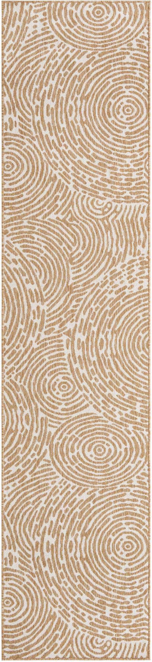 Taupe 3' x 12' Outdoor Modern Runner Rug