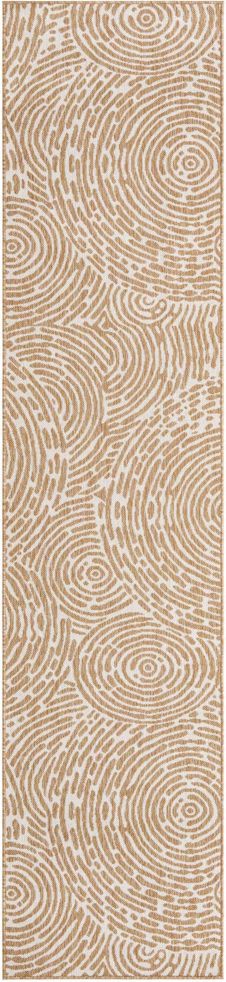 Taupe 3' x 12' Outdoor Modern Runner Rug