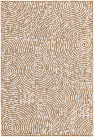Taupe 4' 1 x 6' 1 Outdoor Modern Rectangle Area Rug Weather Resistant for Patio, Deck, Terrace, Balcony, Porch 100% Polypropylene Modern Outside Carpet for Sale at Rug Engine