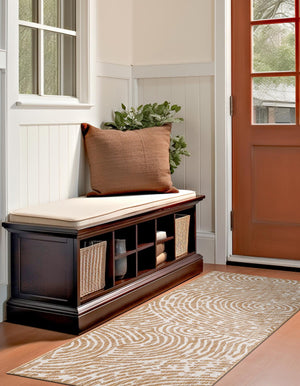 Taupe 3' x 12' Outdoor Modern Runner Rug