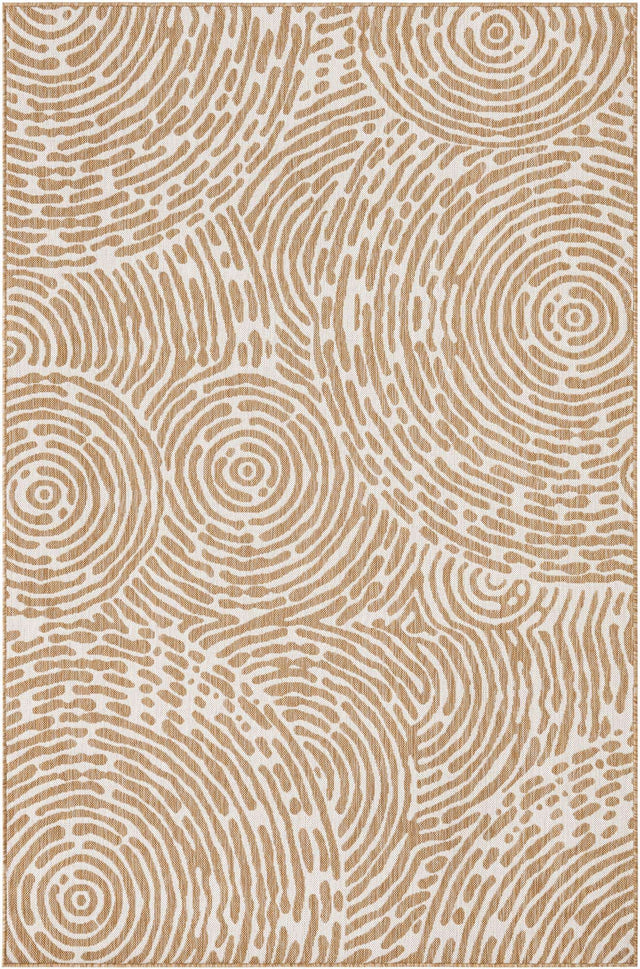 Taupe 6' 1 x 9' Outdoor Modern Rectangle Area Rug Weather Resistant for Patio, Deck, Terrace, Balcony, Porch 100% Polypropylene Modern Outside Carpet for Sale at Rug Engine